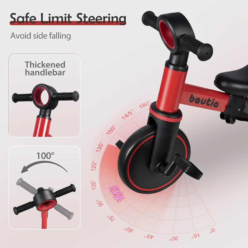 5 in 1 Tricycle for Toddlers with Push Handle