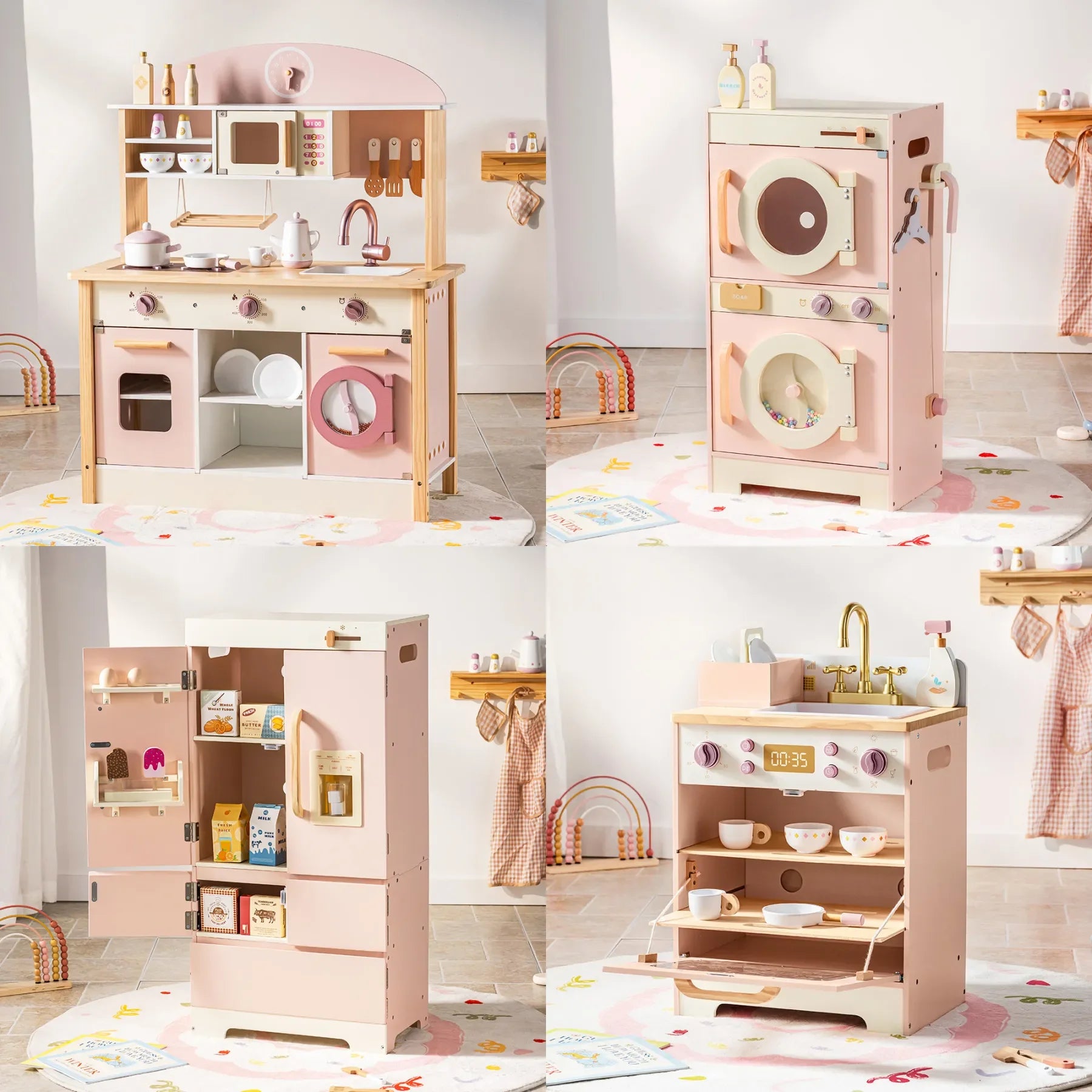 Wooden Play Kitchen Set