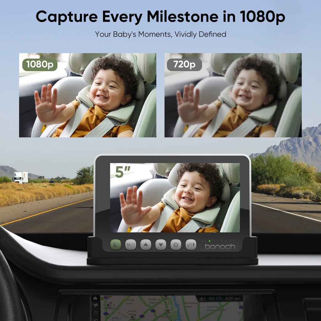 Car- Home Use Baby Monitor, 5" 1080P Wireless