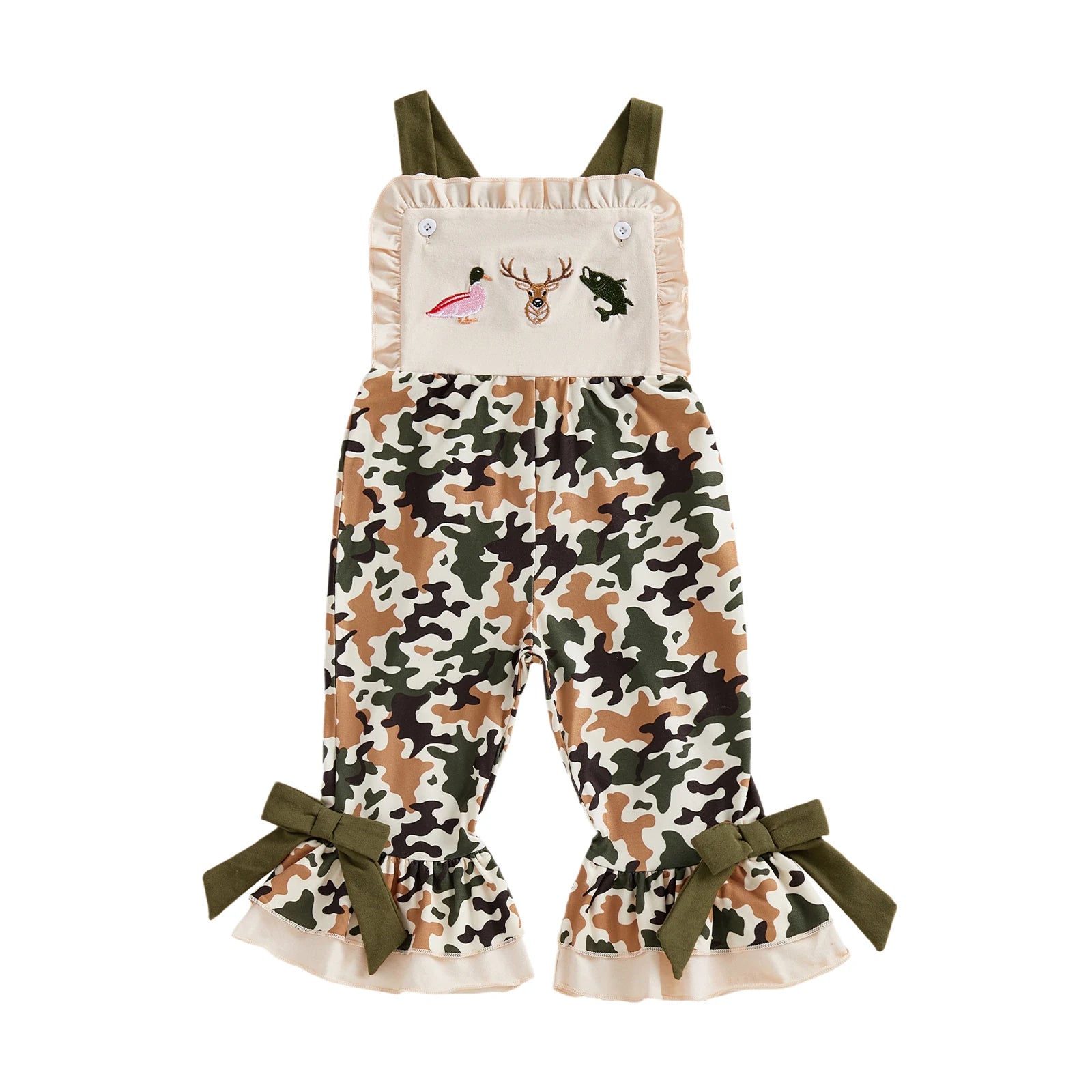 Sleeveless Camouflage Print Jumpsuit