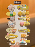 14Pcs Yellow Barrettes