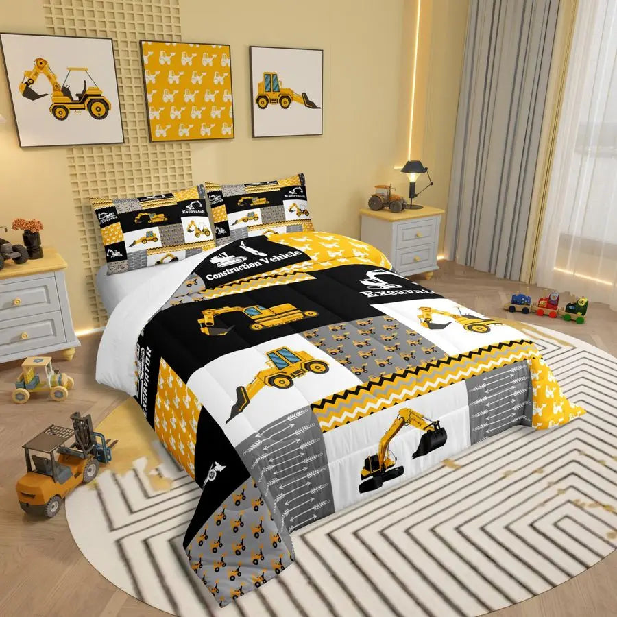 Excavator Comforter Construction Comforter Set