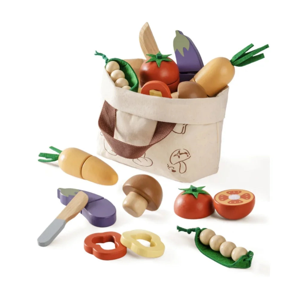 Kitchen Pretend  Wooden Cutting Fruit Vegetable Food