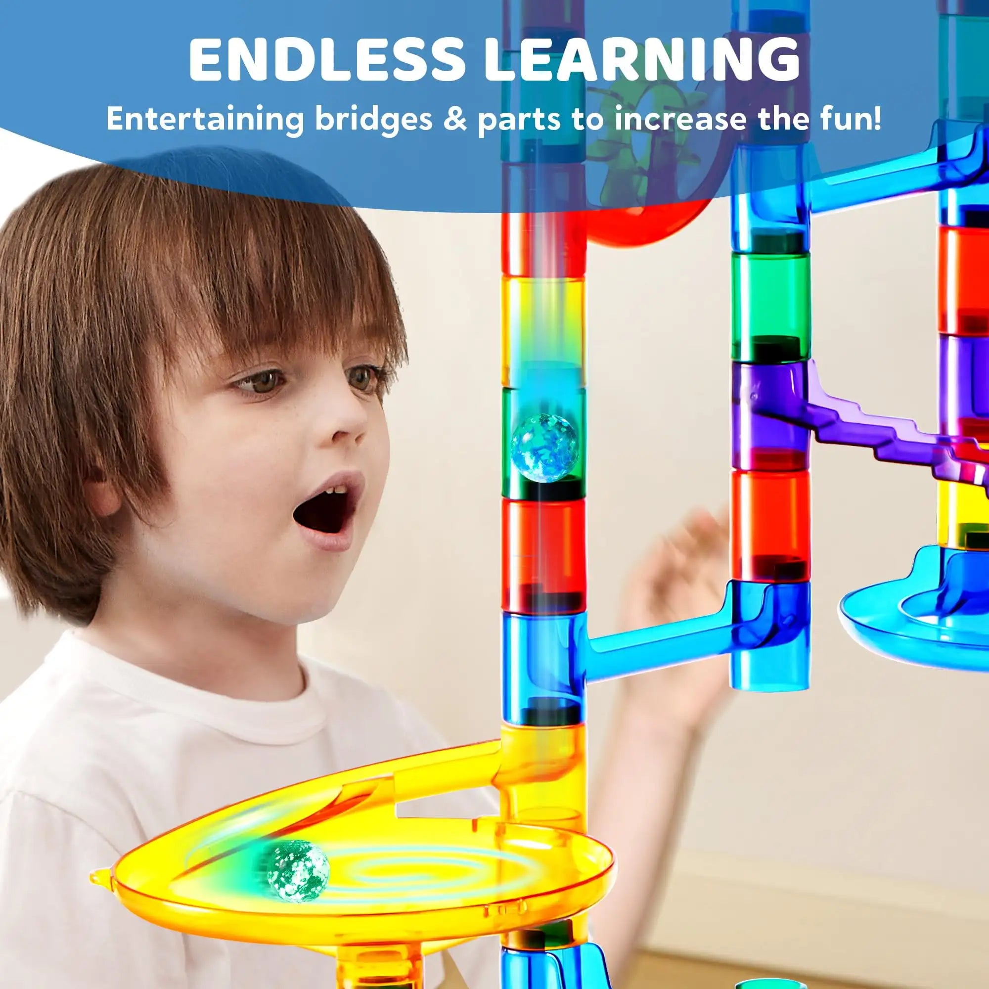 150 Pcs Glowing Marble Run