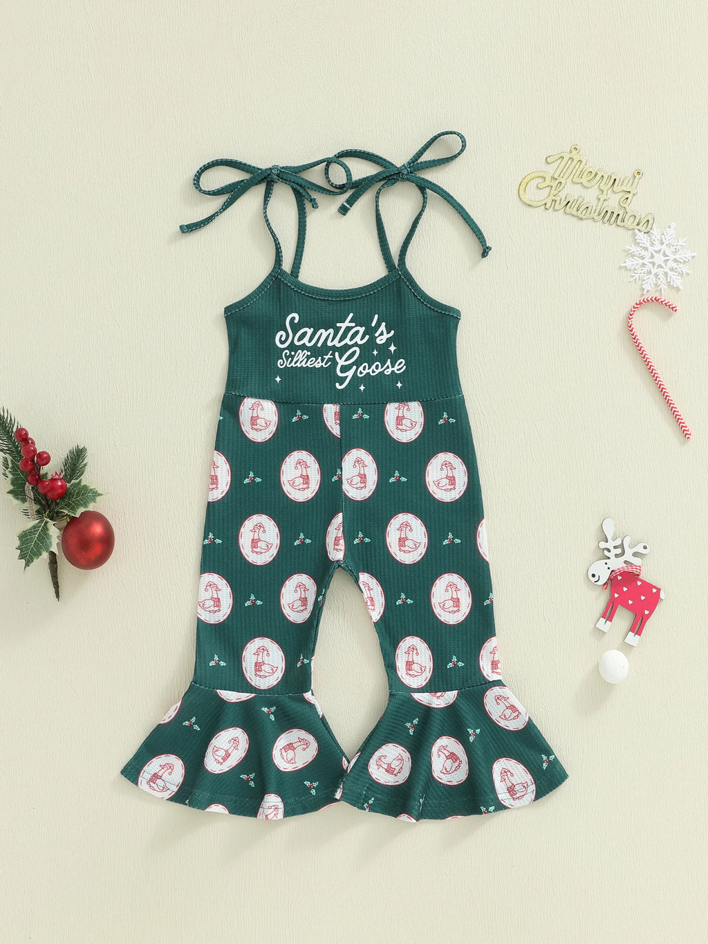 Girls Christmas Sleeveless Jumpsuit