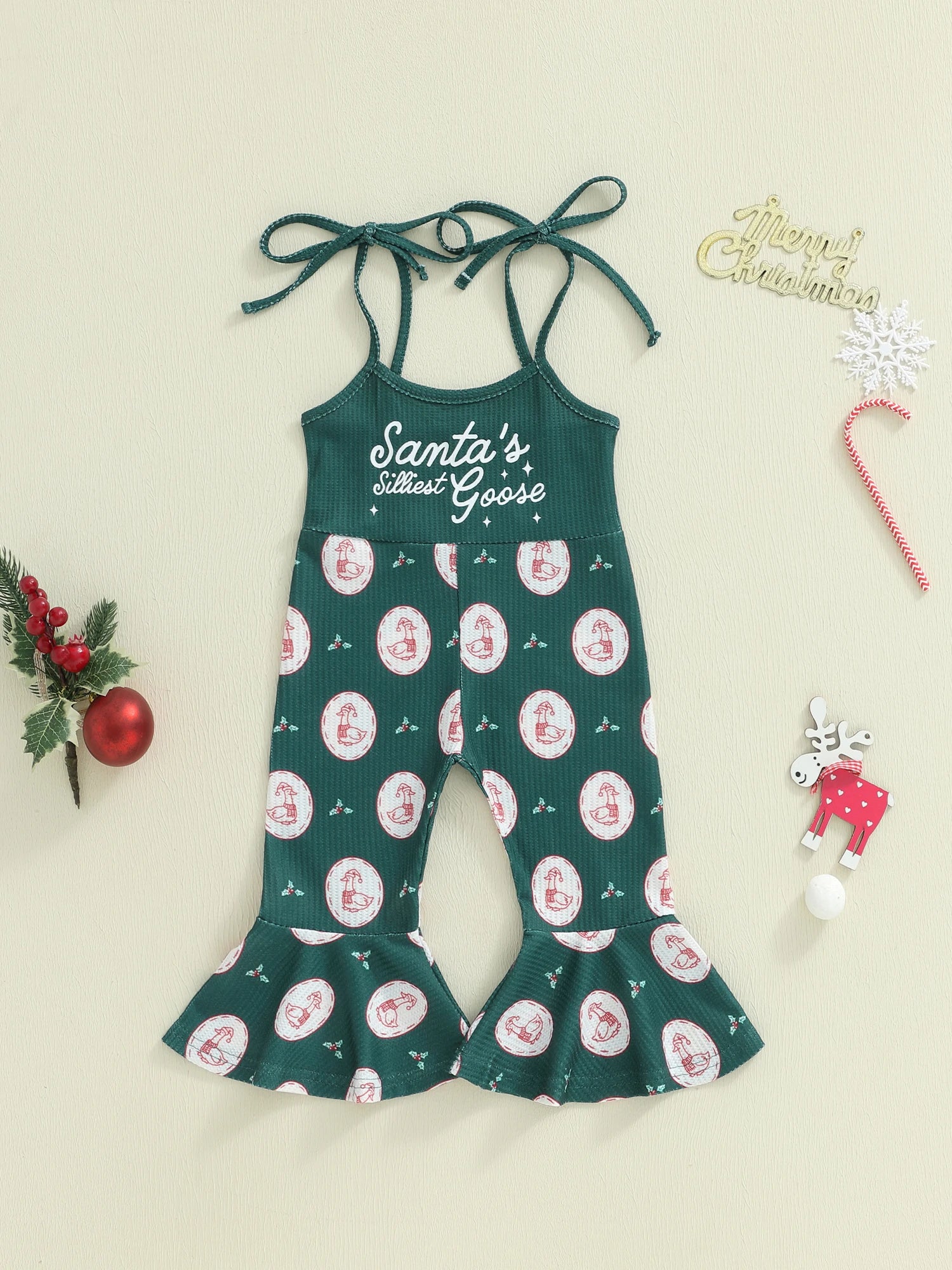 Girls Christmas Sleeveless Jumpsuit