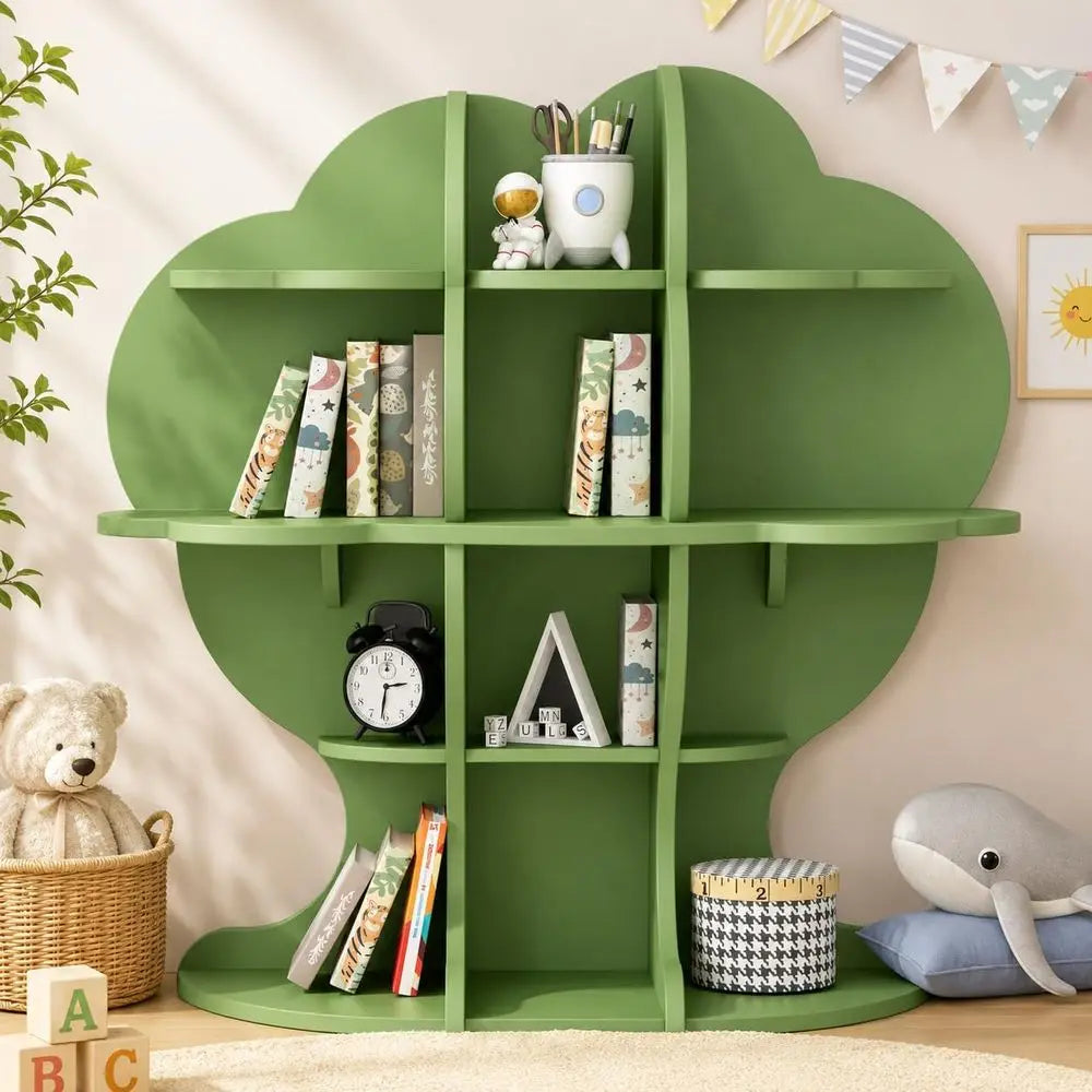 Multi-Tier Wooden Kids Bookshelf