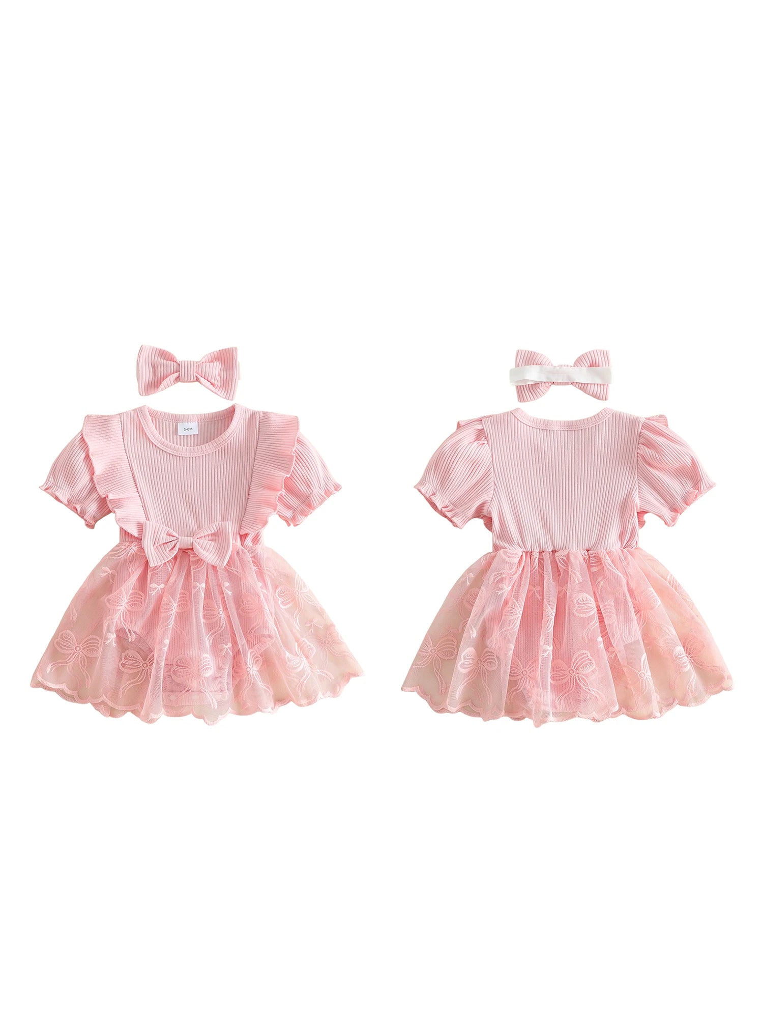 Princess Lace Romper Dress with Matching Headband