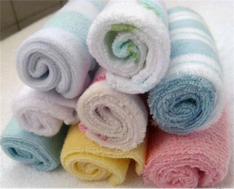 8pcs/Set Soft Cotton Baby Infant Newborn Bath Towel Washcloth Feeding Wipe Cloth Towels For Infant