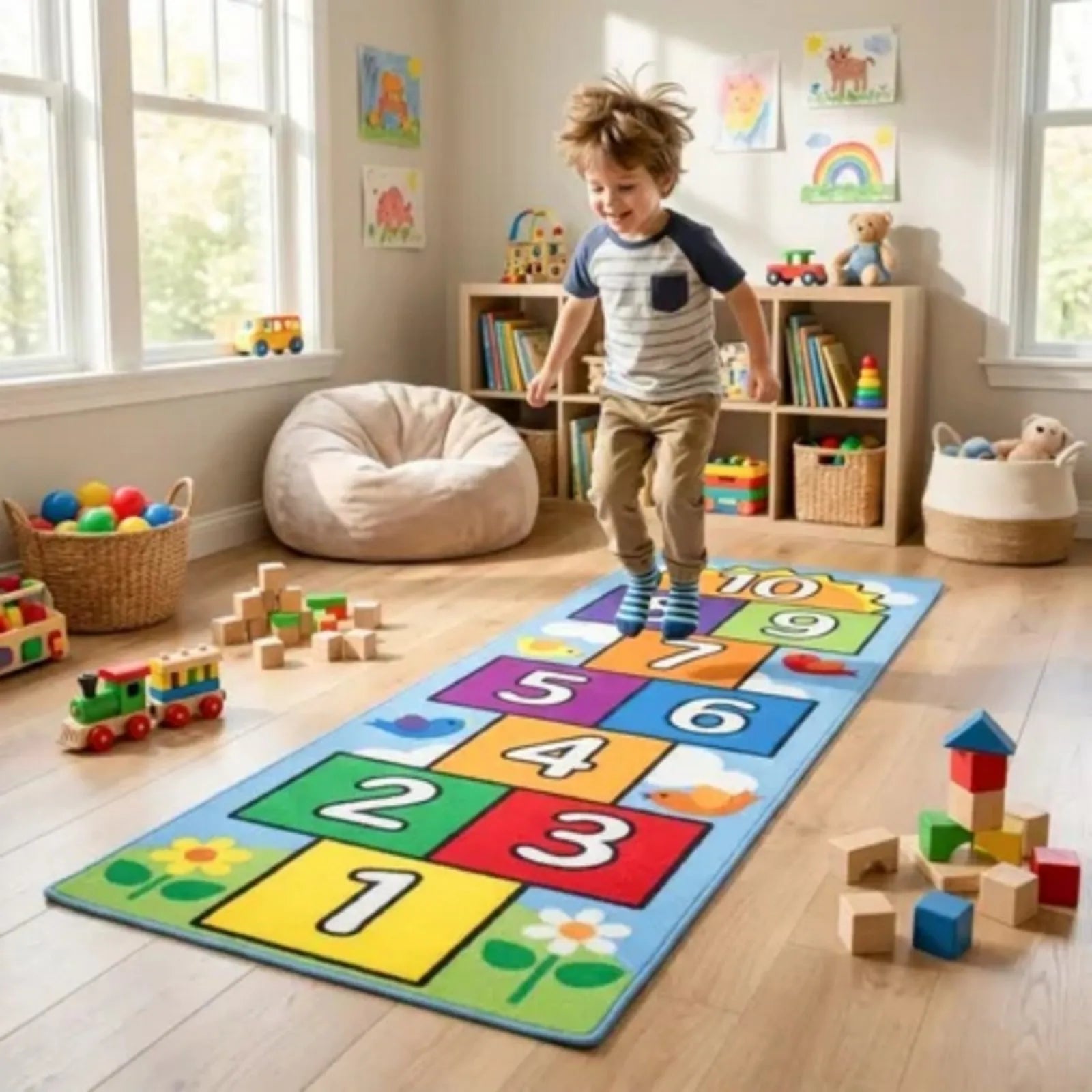 Stain Resistant Hopscotch Rug