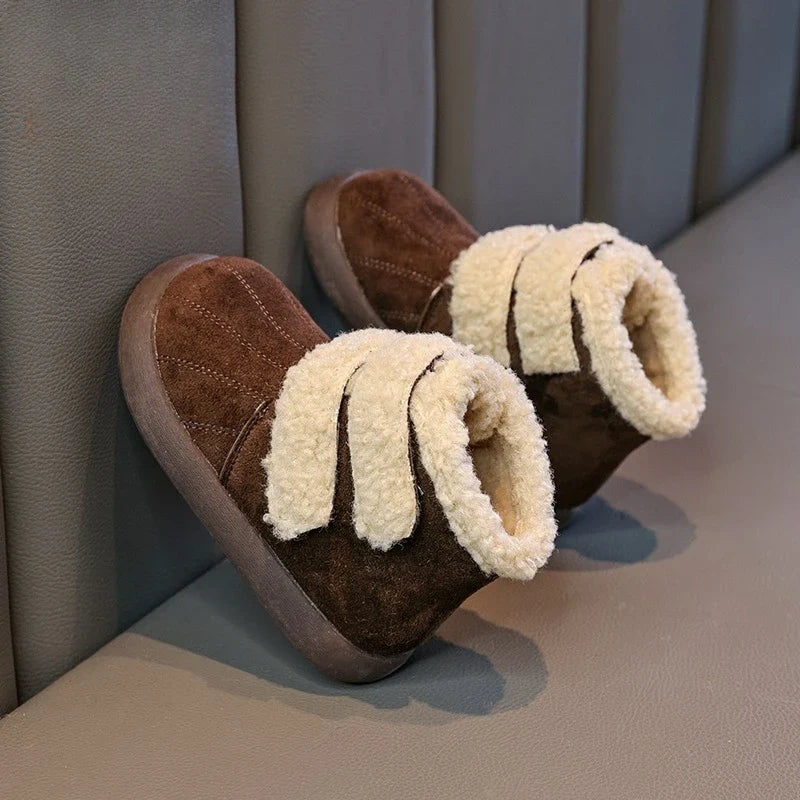 Girls' Winter Boots – Warm Plush Ankle Boots for Outdoor