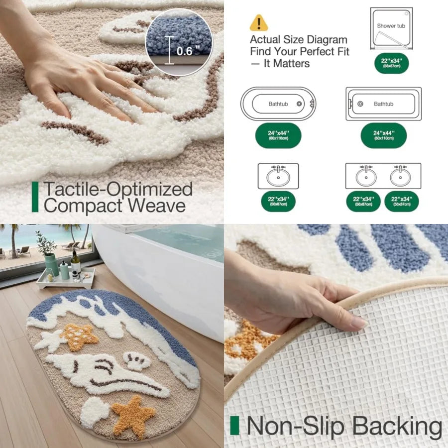Non Slip Beach Bathroom Rug