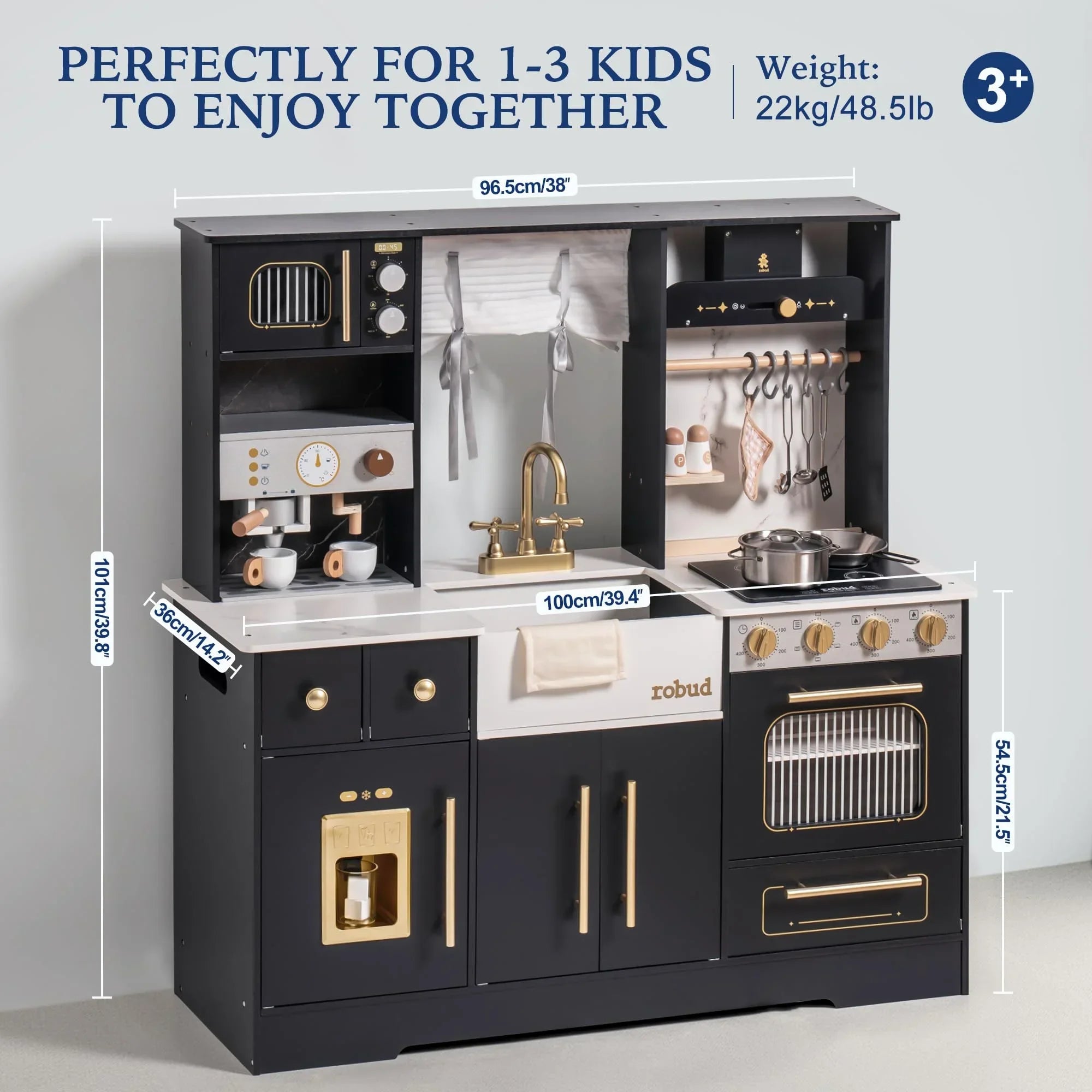Wooden Play Kitchen with Accessories
