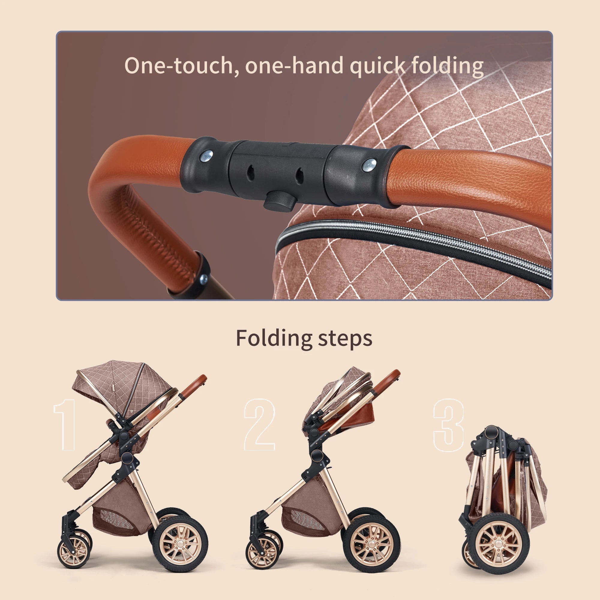 Luxury 3-in-1 Stroller with Reversible Car Seat