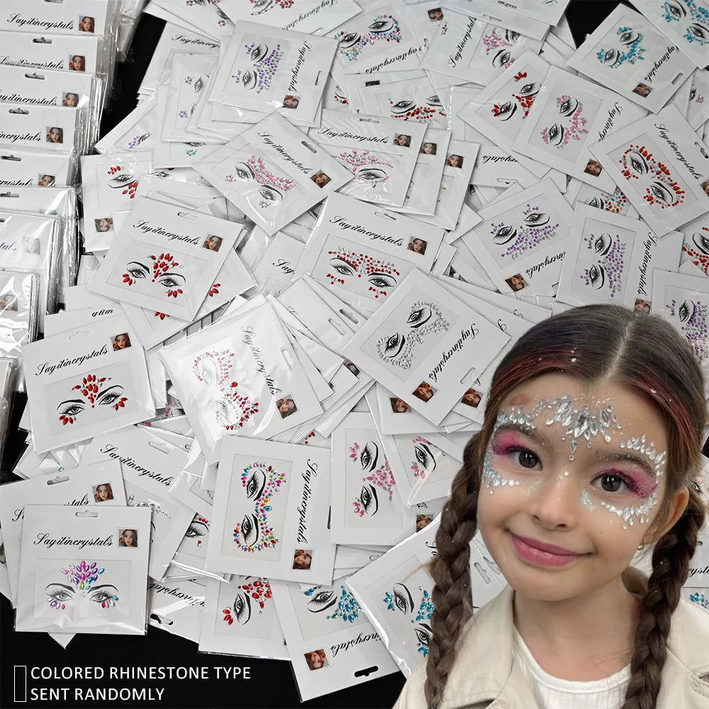 15Pcs Glitter Face Gems Tattoos
