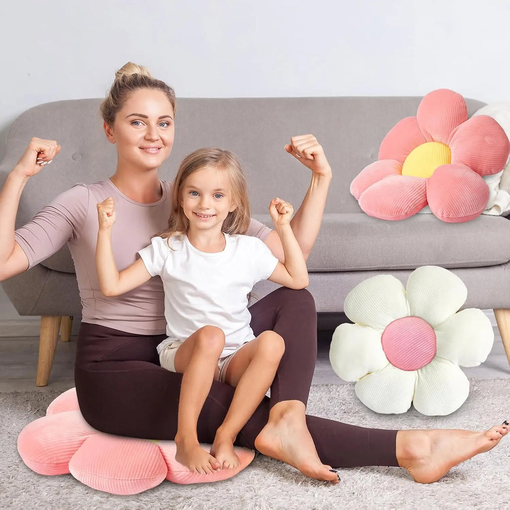 4 Pcs Flower Plush Throw Pillows
