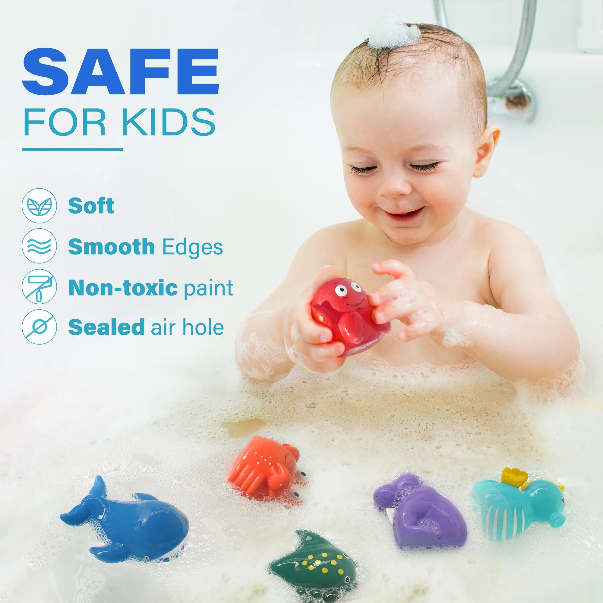 8PCS Ocean Sea Animal Bath Toys