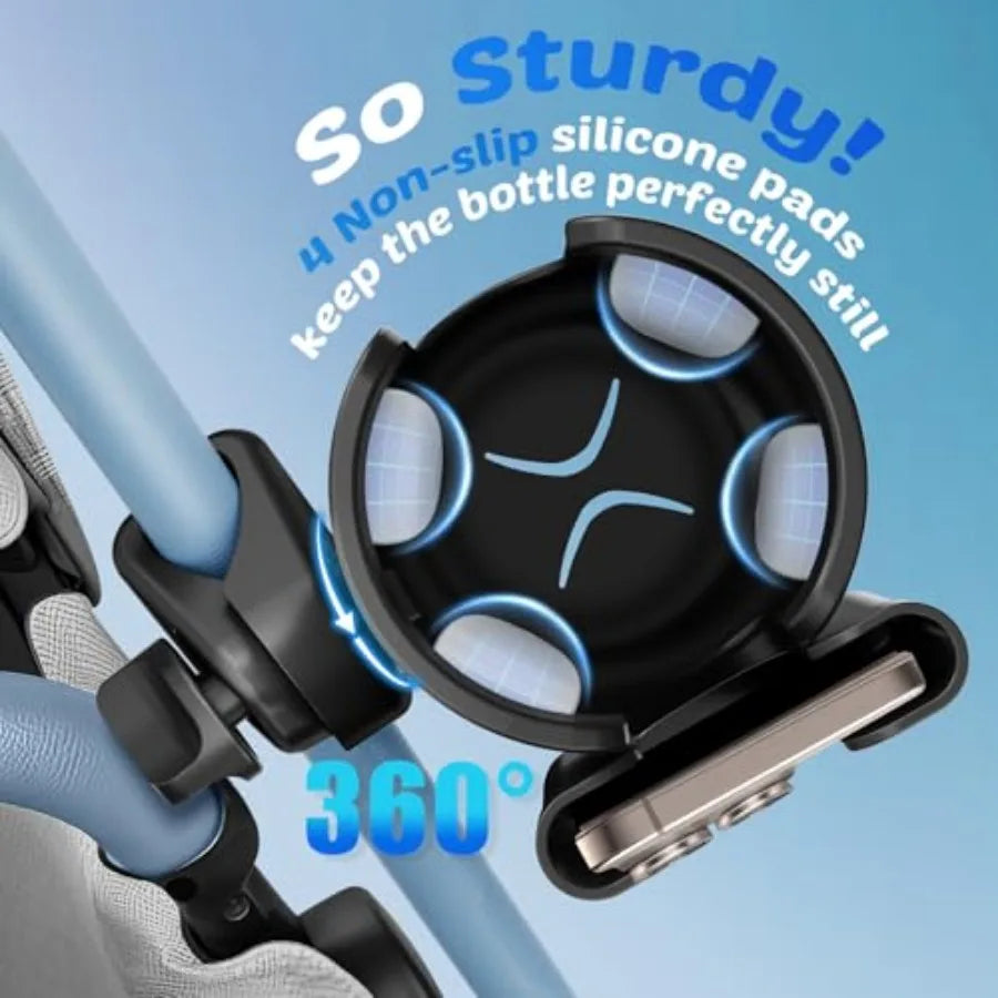 Stroller Cup Holder Attachment with Phone Holder