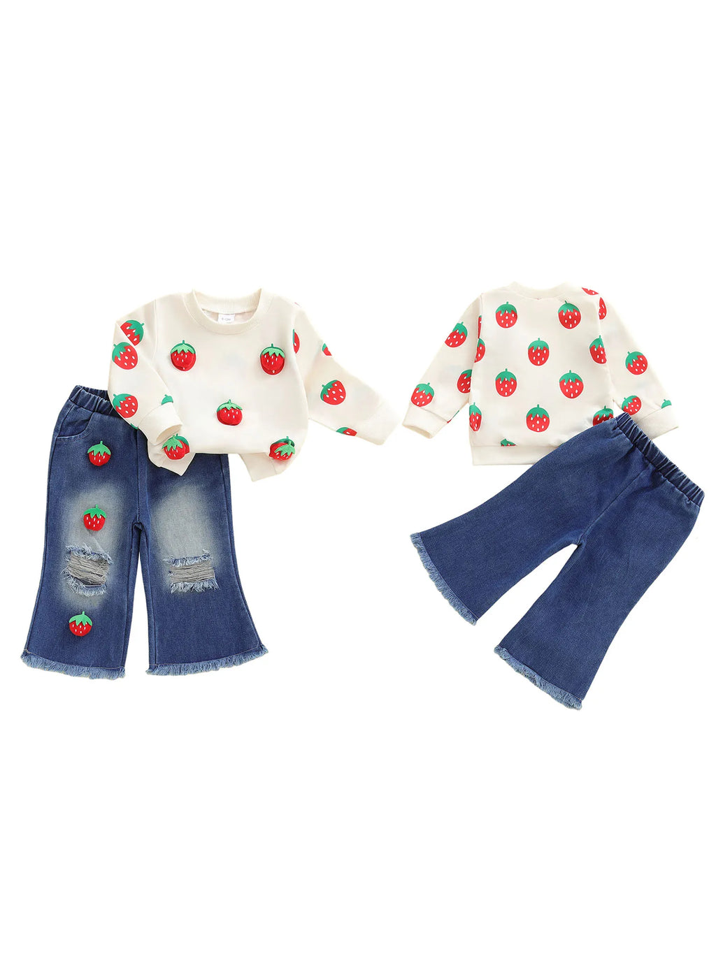 3D Watermelon Print Sweater Distressed Jeans Outfit