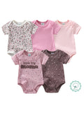 5pcs Set Short-Sleeve Onesies Bodysuits