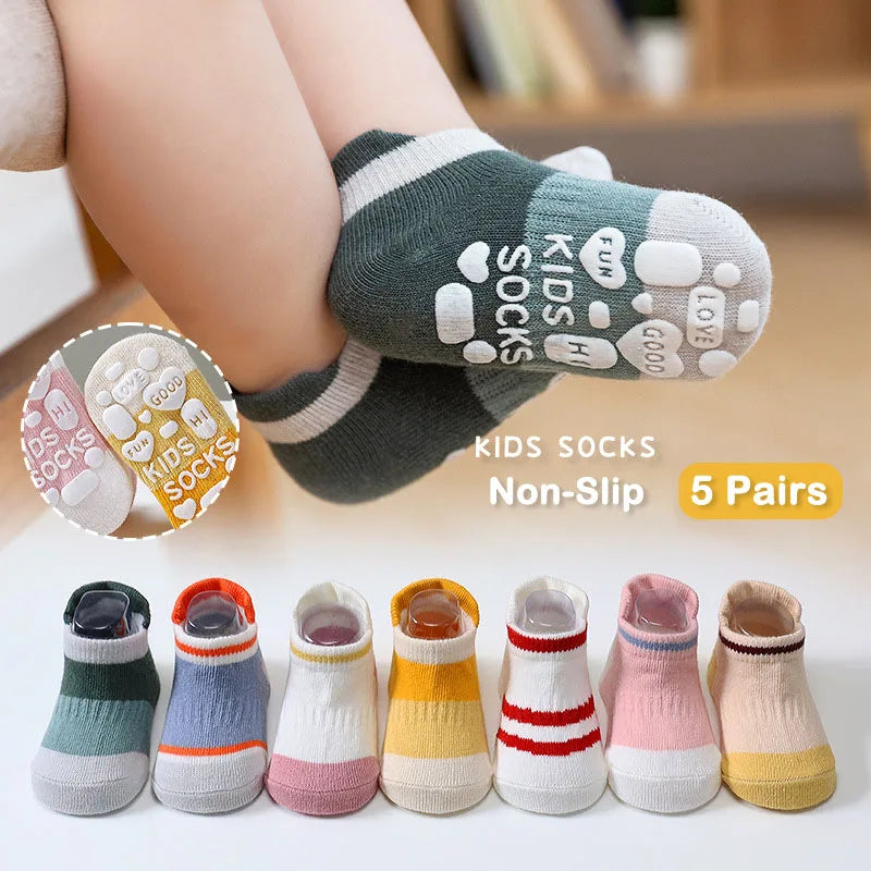 5 Pairs Kids Non-slip Socks