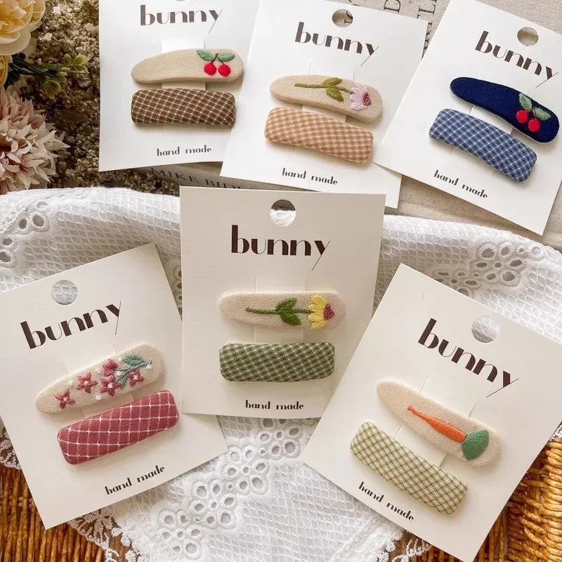 Sweet Embroidery Children Hair Clip