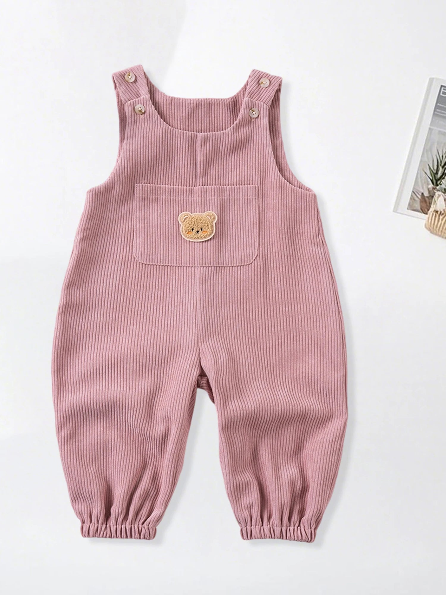 Toddler Denim Dungarees with Bear Patchwork Detail