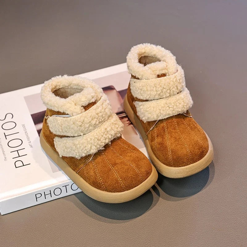 Girls' Winter Boots – Warm Plush Ankle Boots for Outdoor