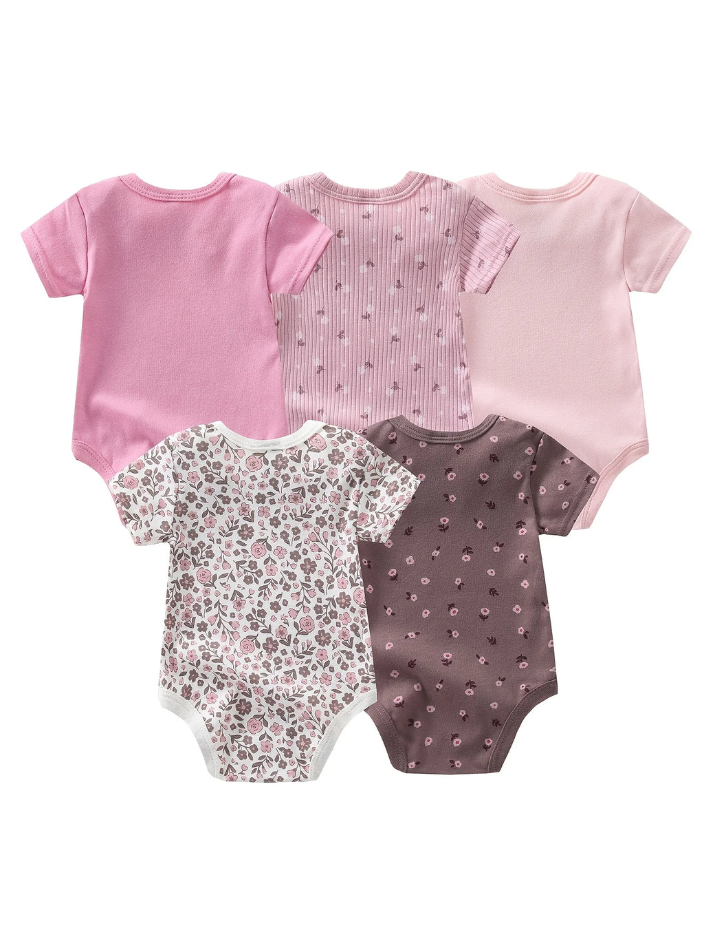 5pcs Set Short-Sleeve Onesies Bodysuits