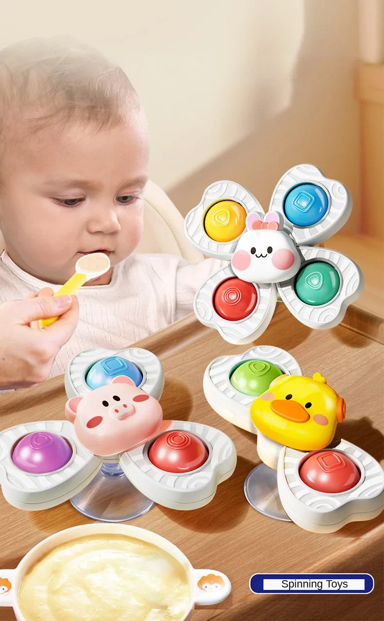 Baby Sucker Spinning Toys 3PCS Montessori Bath Toy Set