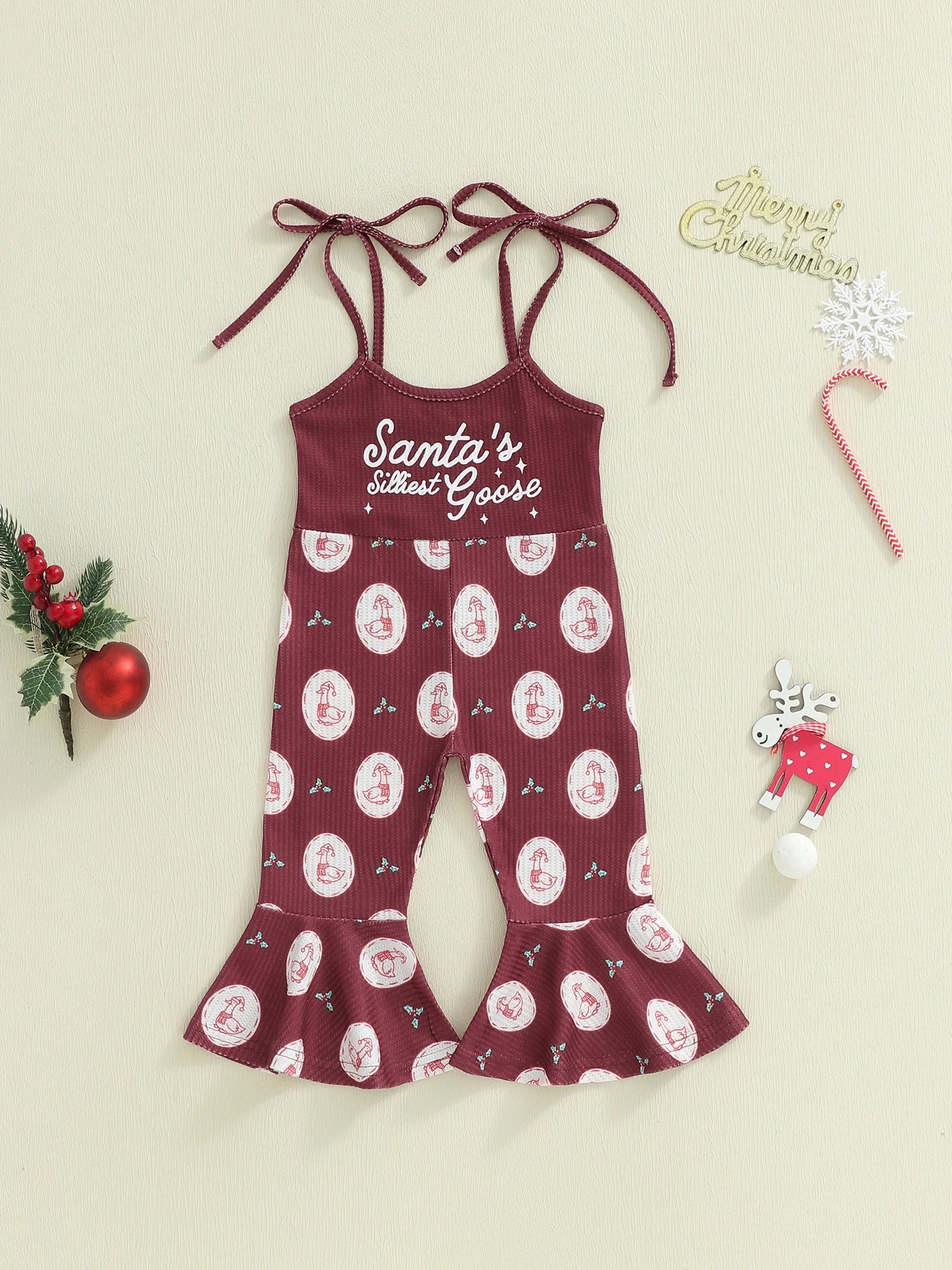 Girls Christmas Sleeveless Jumpsuit