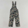 Kids Brown Camo Denim Strap Jumpsuit Overall