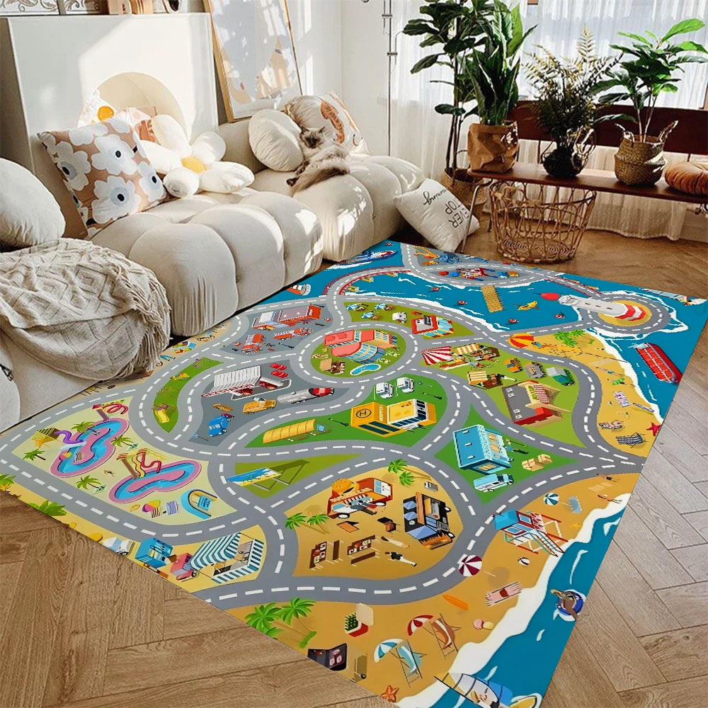 Non-Slip Kids Toy Cars Rugs