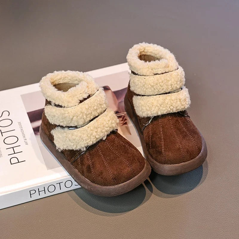 Girls' Winter Boots – Warm Plush Ankle Boots for Outdoor