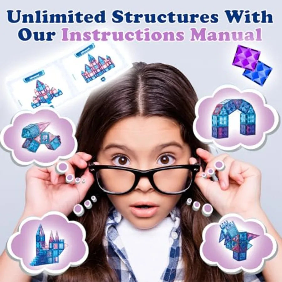 102pcs Princess Castle Magnetic Tiles Building Blocks