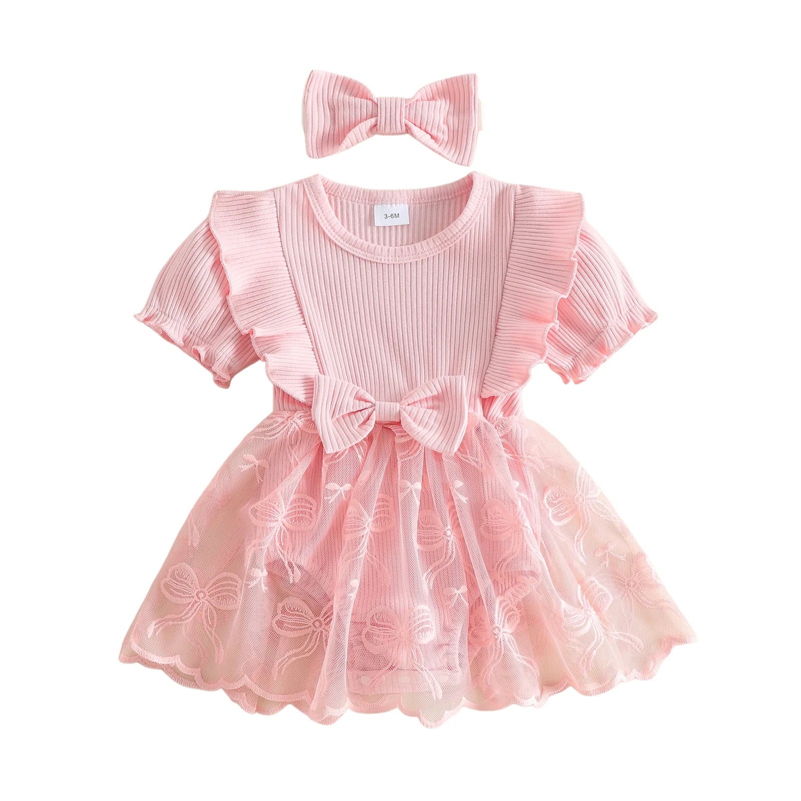 Princess Lace Romper Dress with Matching Headband