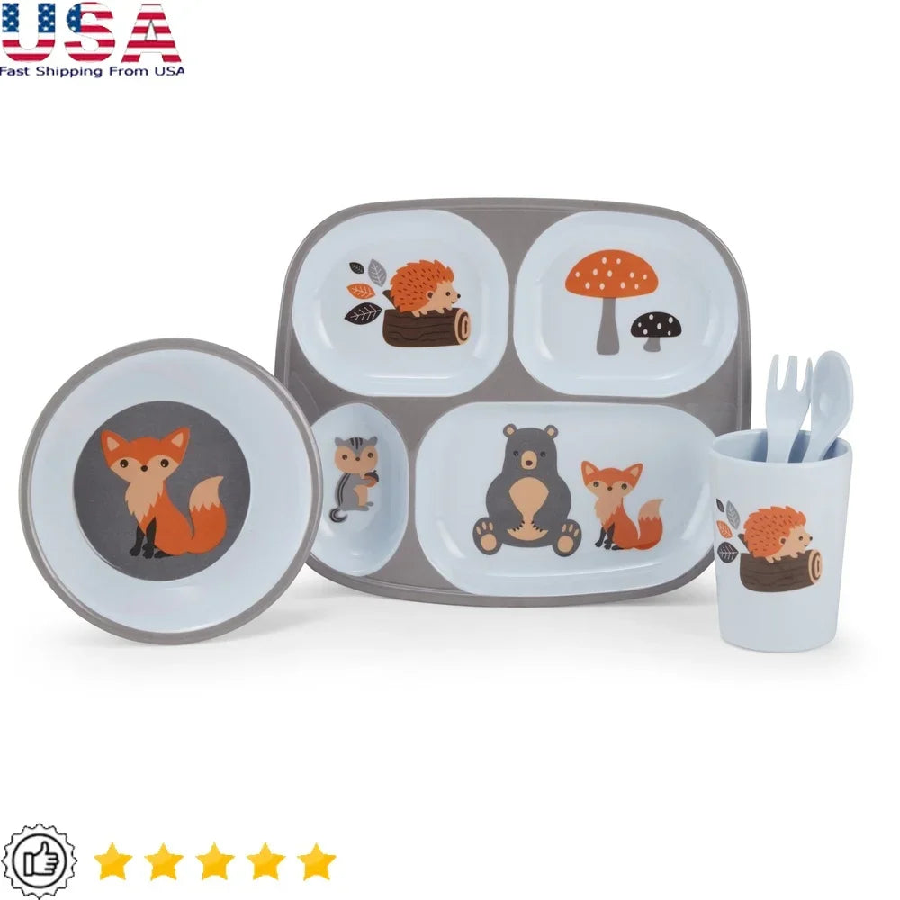 Whimsical Woodland 5-piece Kids Mealtime Set