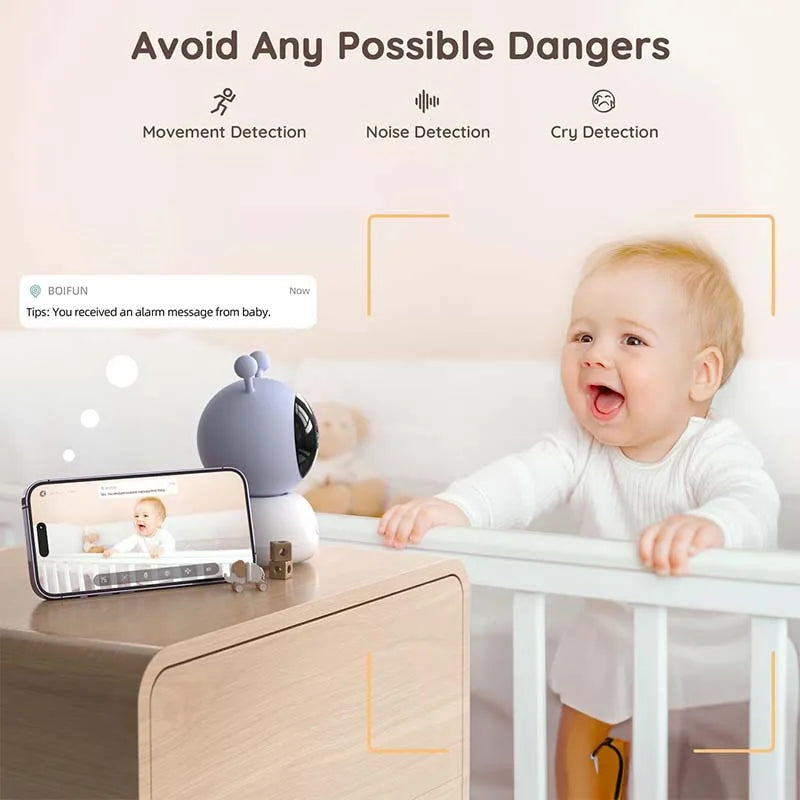 2K 5'' Screen Control Wifi  Baby Monitor Camera