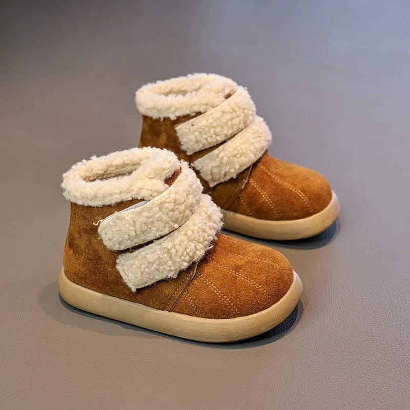 Girls' Winter Boots – Warm Plush Ankle Boots for Outdoor