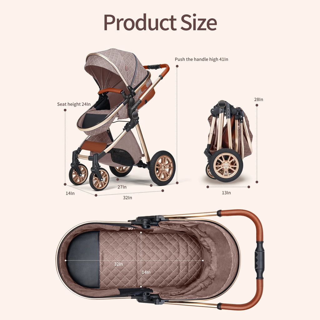 Luxury 3-in-1 Stroller with Reversible Car Seat