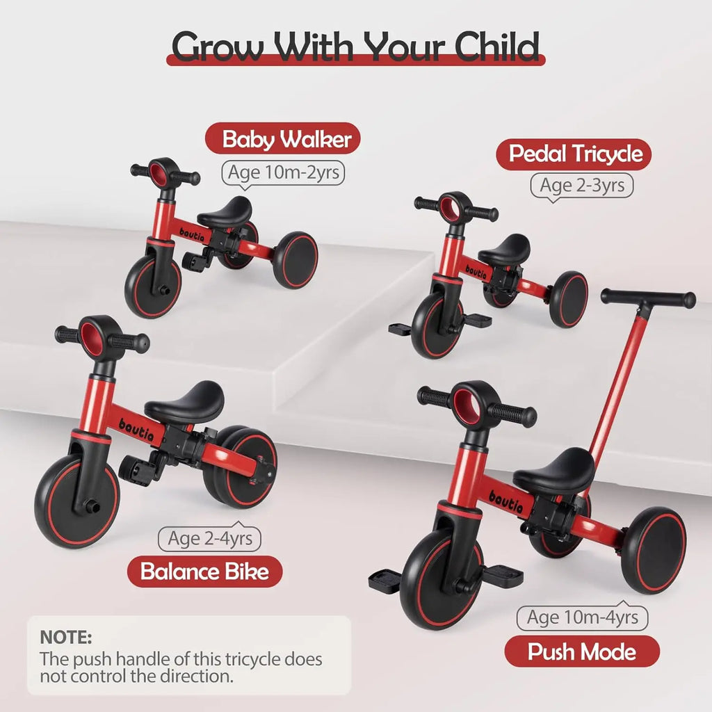5 in 1 Tricycle for Toddlers with Push Handle