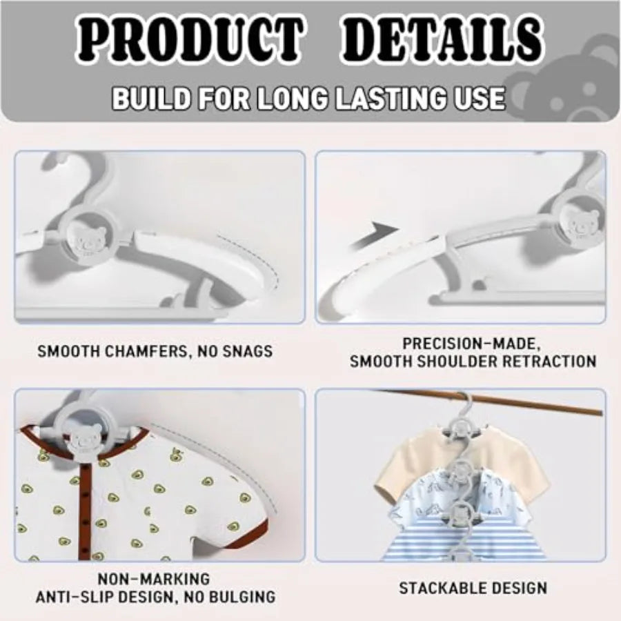 50pcs Adjustable Hangers for Kids