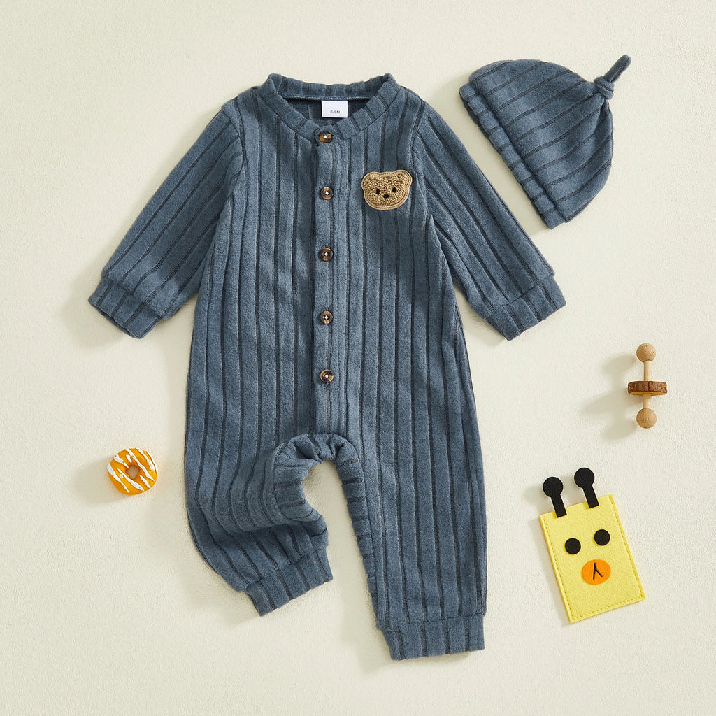 Infant Boy Romper and Beanie Set