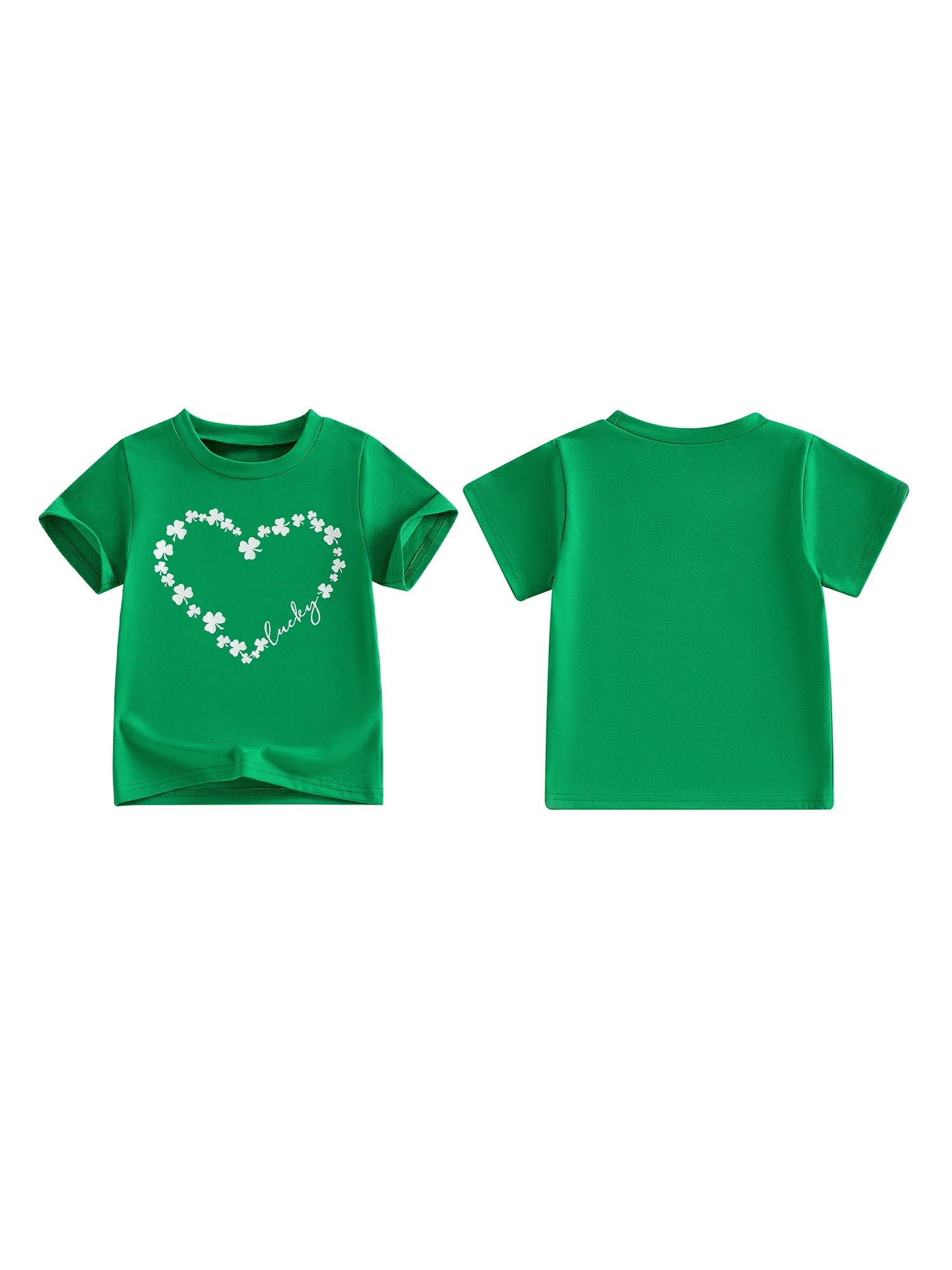 St Patrick s Day Green Clover Print T-Shirt