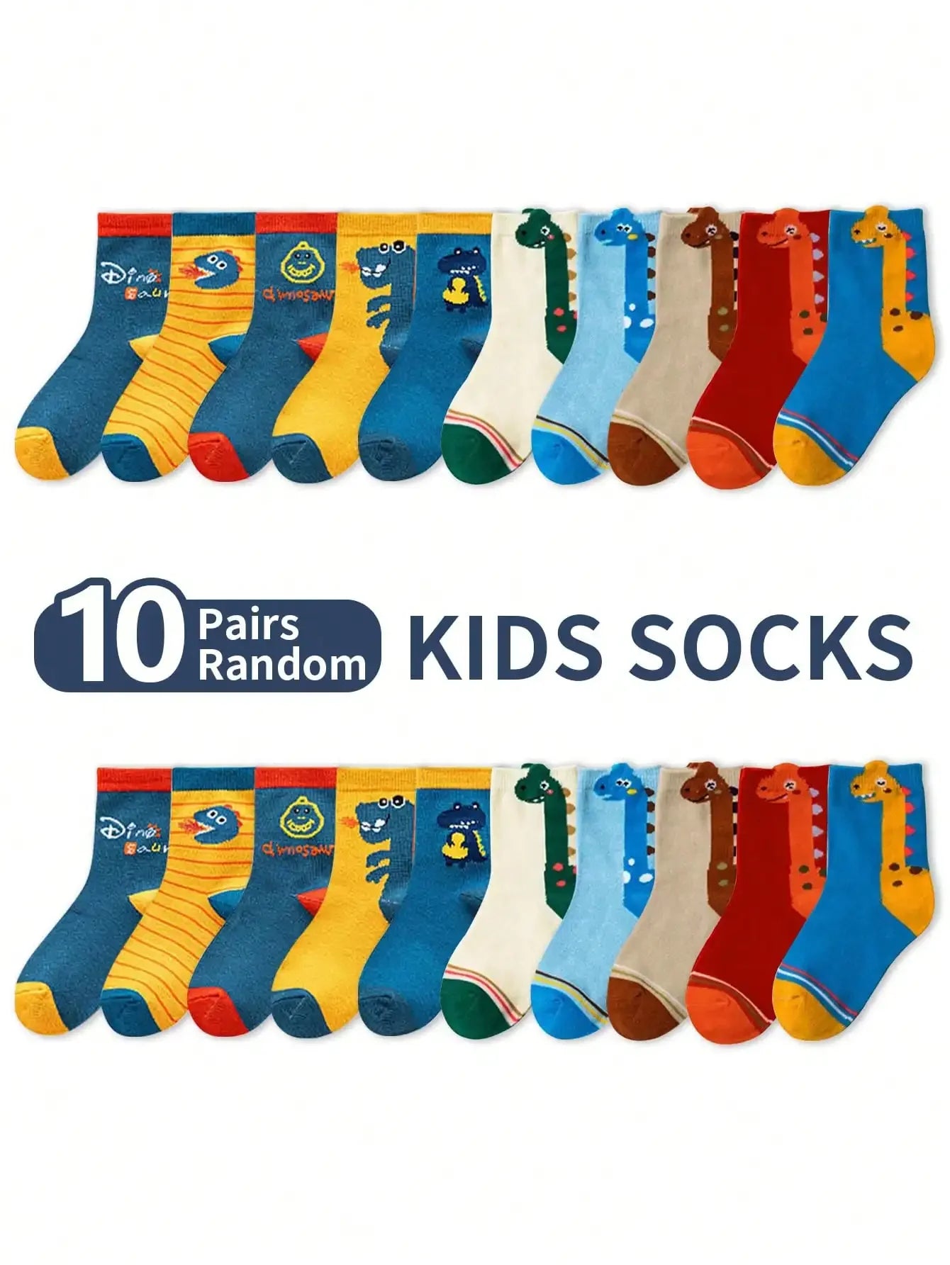 5 Pairs Neck Dinosaur Children's Socks