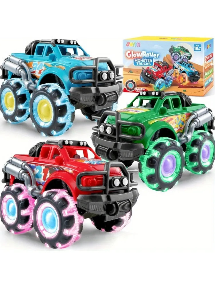3Pack Monster Truck with Flashing LED Wheels