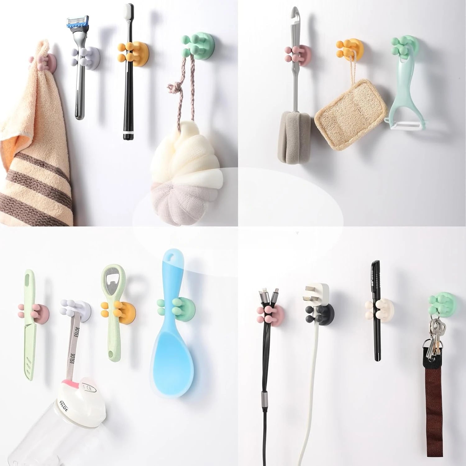 4 silicone toothbrush holders