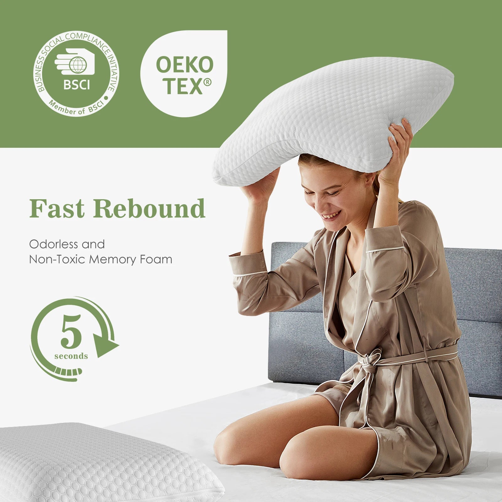 2-pieces Standard Memory Foam Pillows