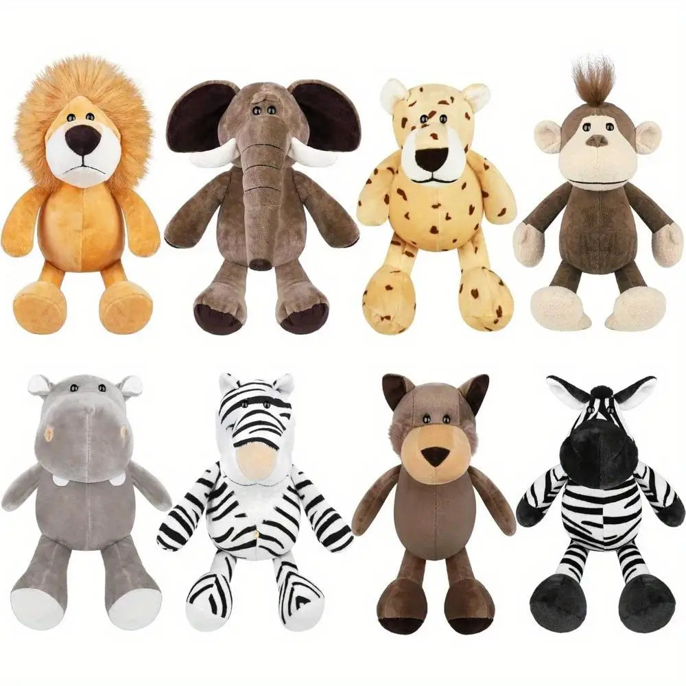 8 Piece Safari Stuffed Animals Plush