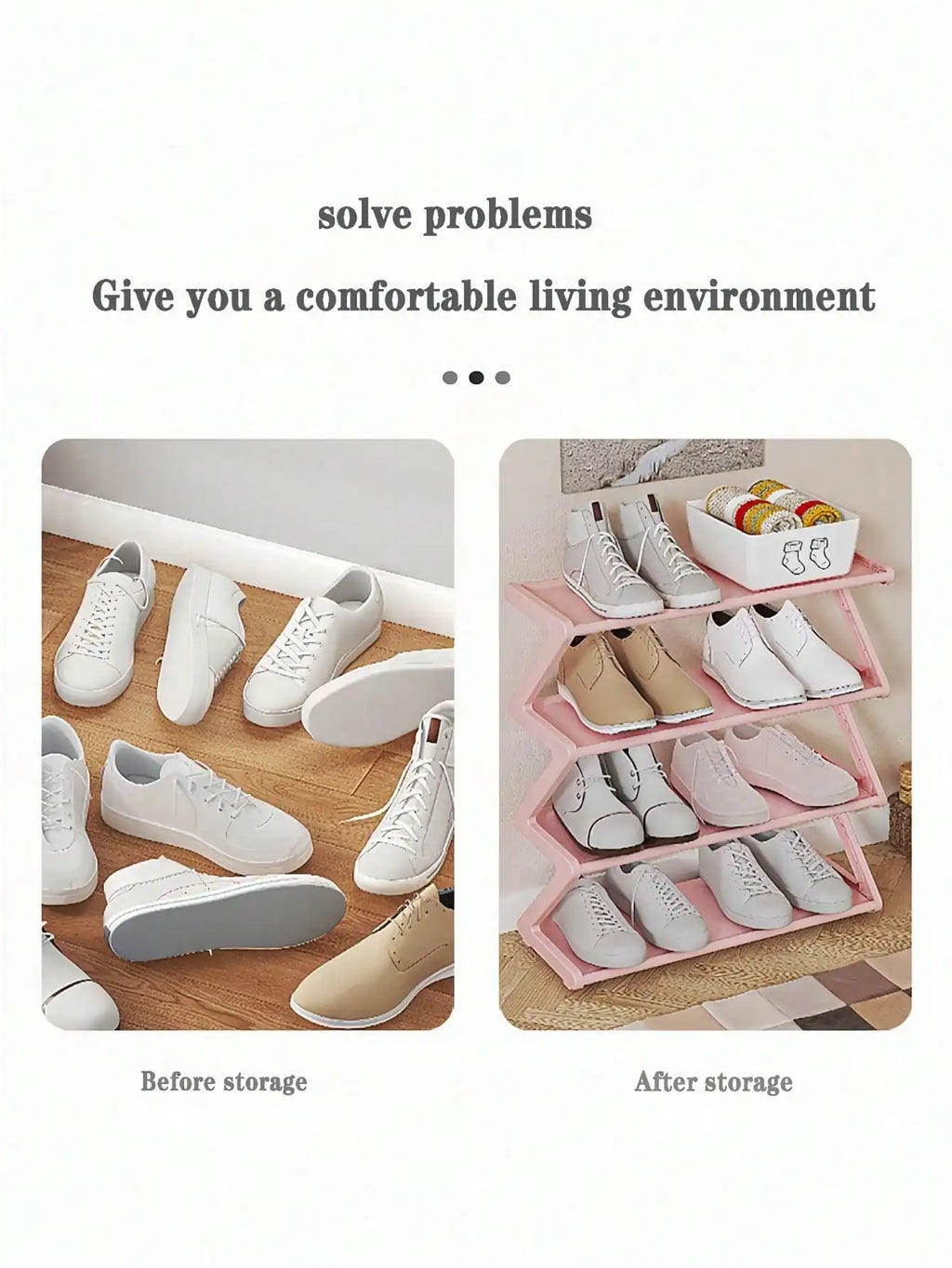 Z-Shaped Shoe Rack Standing Organizer